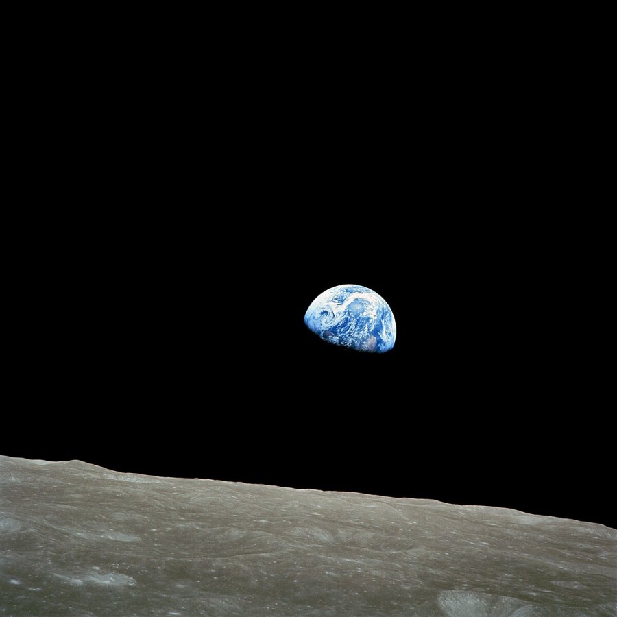Image of Earth Rising over the moon, taken by William Anders on the Apollo 8 Mission.