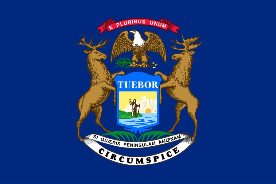 Image of the Flag of the State of Michigan