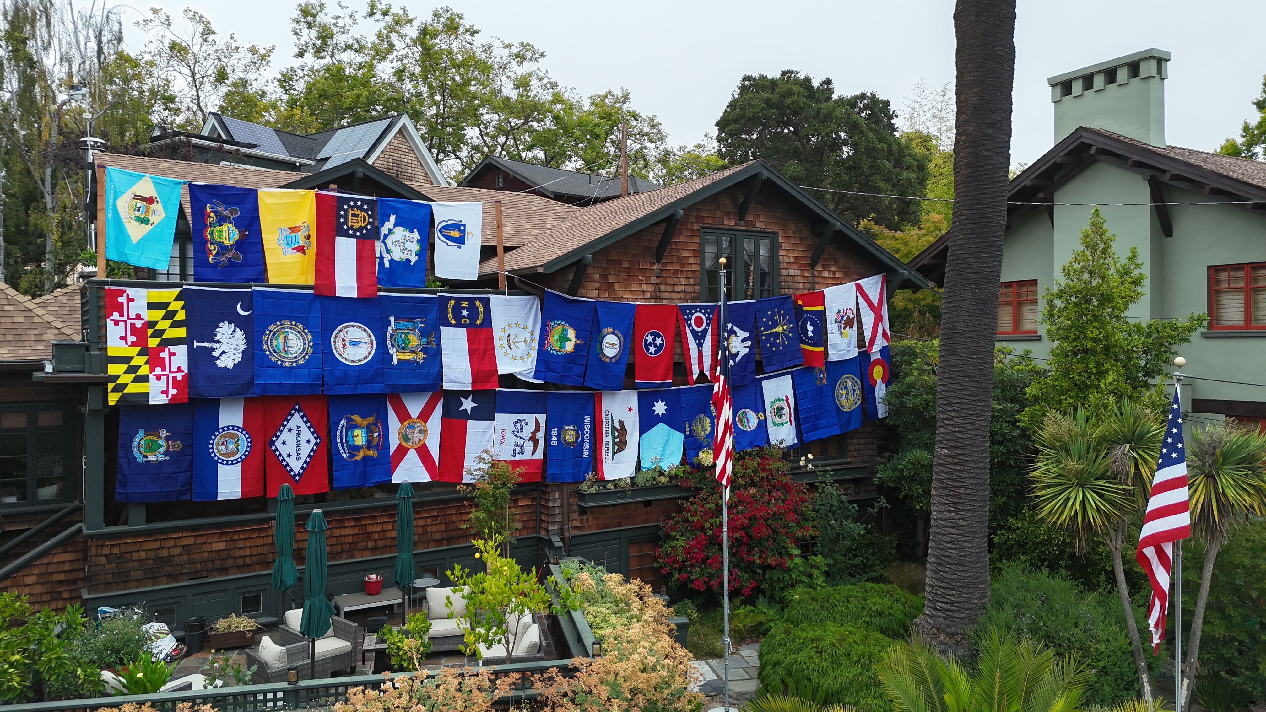 Image of Independence Day Flag Display at Cruesbreck House